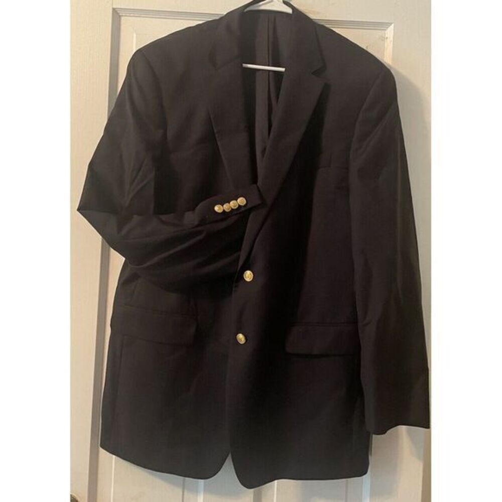 Lauren Ralph Lauren Men's Navy Wool Suit Coat Blazer Jacket 42L